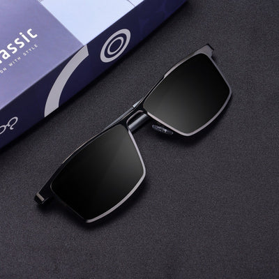 RideX Edition – Gray Black Rectangle Sunglasses | UV400 Polarized | Unisex