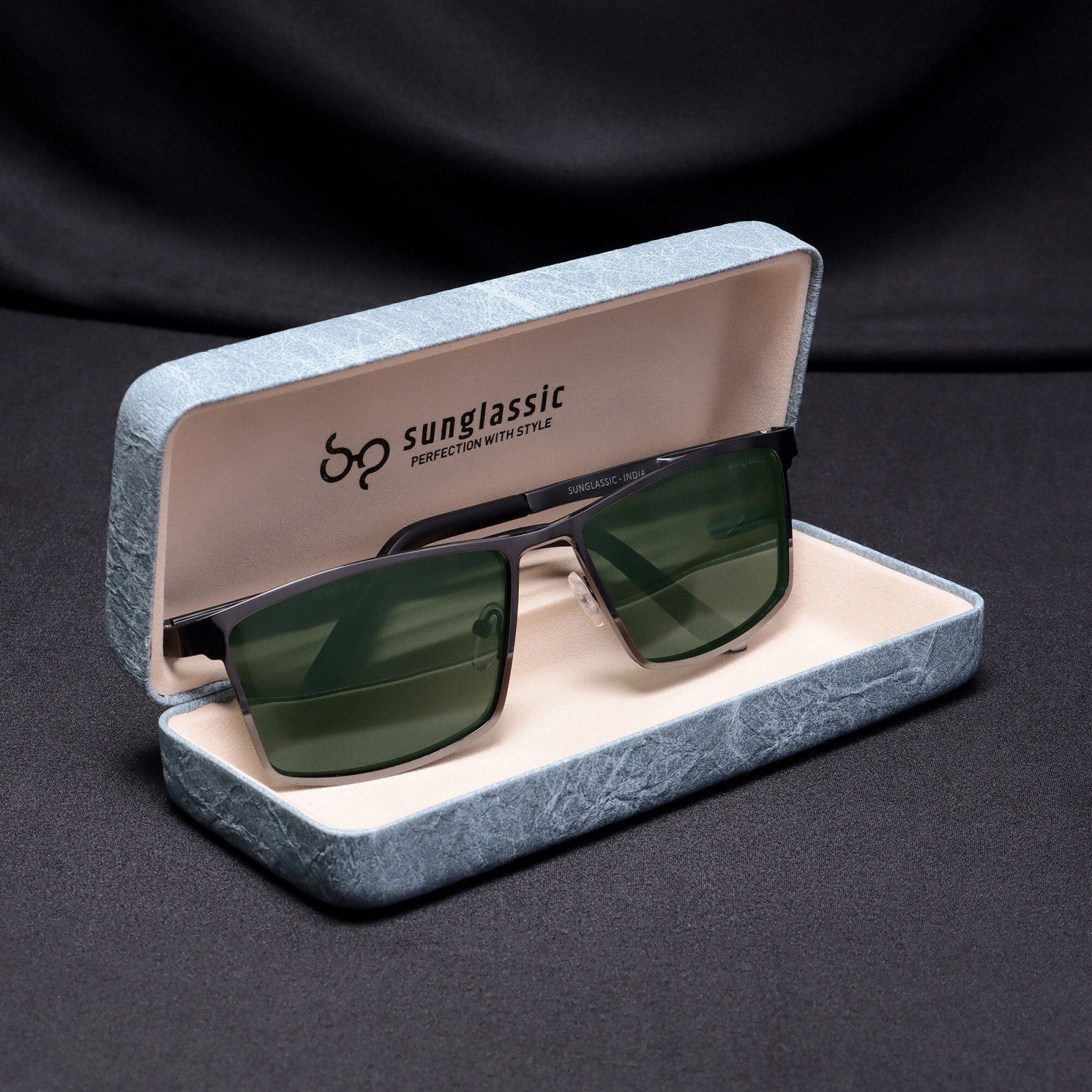 RideX Edition – Gray Green Rectangle Sunglasses | UV400 Polarized | Unisex