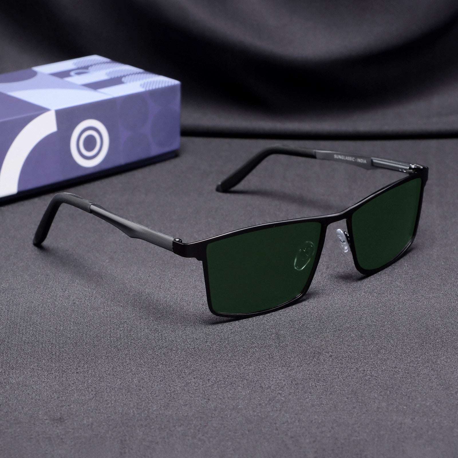 RideX Edition – Gray Green Rectangle Sunglasses | UV400 Polarized | Unisex