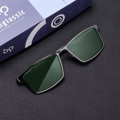 RideX Edition – Gray Green Rectangle Sunglasses | UV400 Polarized | Unisex