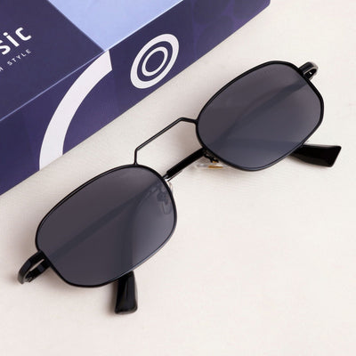 Imperio Full Black Rectangle Sunglasses for Men & Women | UV400