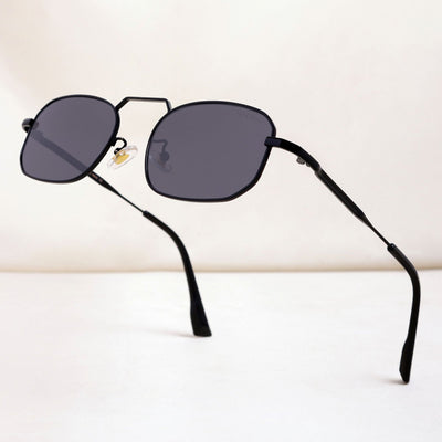 Imperio Full Black Rectangle Sunglasses for Men & Women | UV400