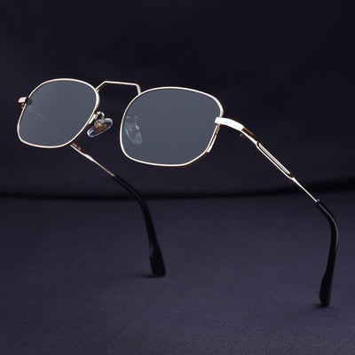 Imperio Gold Green Rectangle Sunglasses for Men & Women | UV400