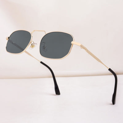 Imperio Gold Green Rectangle Sunglasses for Men & Women | UV400