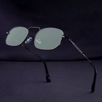 Imperio Gun Green Rectangle Sunglasses for Men & Women | UV400