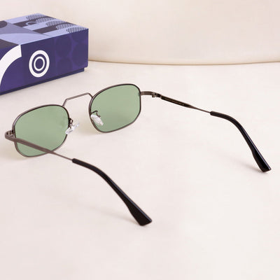 Imperio Gun Green Rectangle Sunglasses for Men & Women | UV400