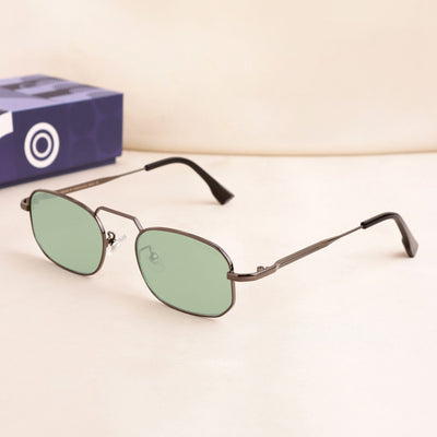 Imperio Gun Green Rectangle Sunglasses for Men & Women | UV400