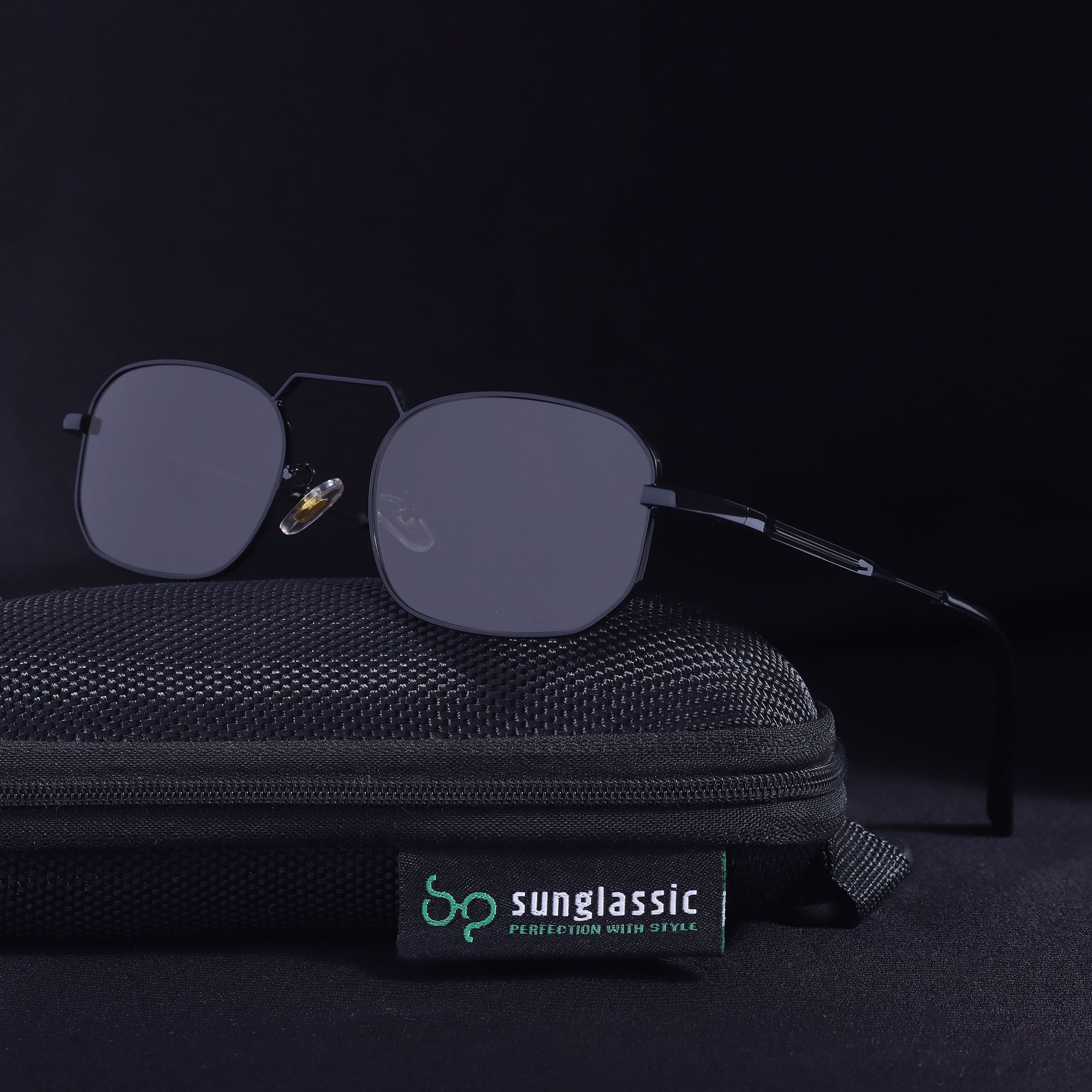 Imperio Full Black Rectangle Sunglasses for Men & Women | UV400