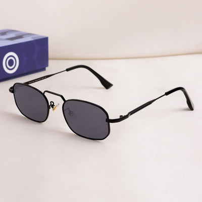 Imperio Full Black Rectangle Sunglasses for Men & Women | UV400