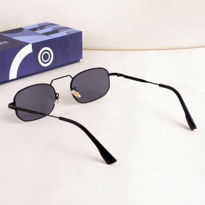 Imperio Full Black Rectangle Sunglasses for Men & Women | UV400