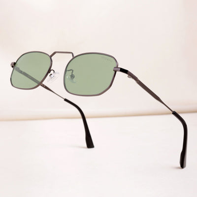 Imperio Gun Green Rectangle Sunglasses for Men & Women | UV400