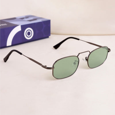 Imperio Gun Green Rectangle Sunglasses for Men & Women | UV400