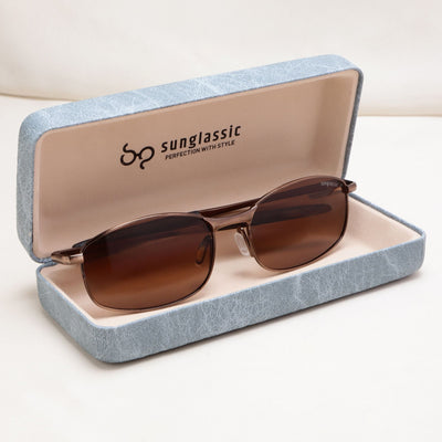Swiftor Full Brown Polarized Rectangle Sunglasses | UV400