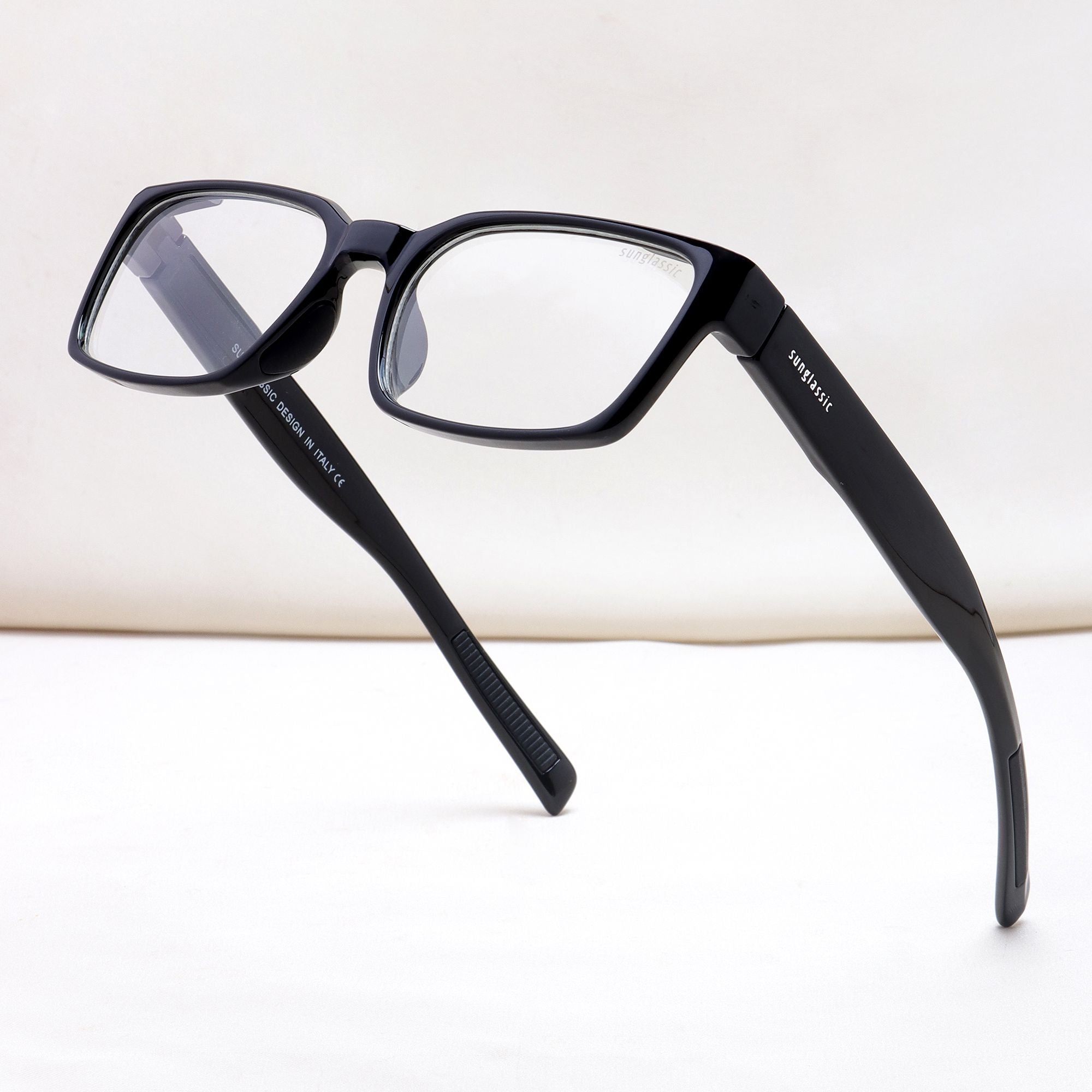 Sydney – Black Clear Rectangle Sunglasses | Anti-Blue Light | UV400