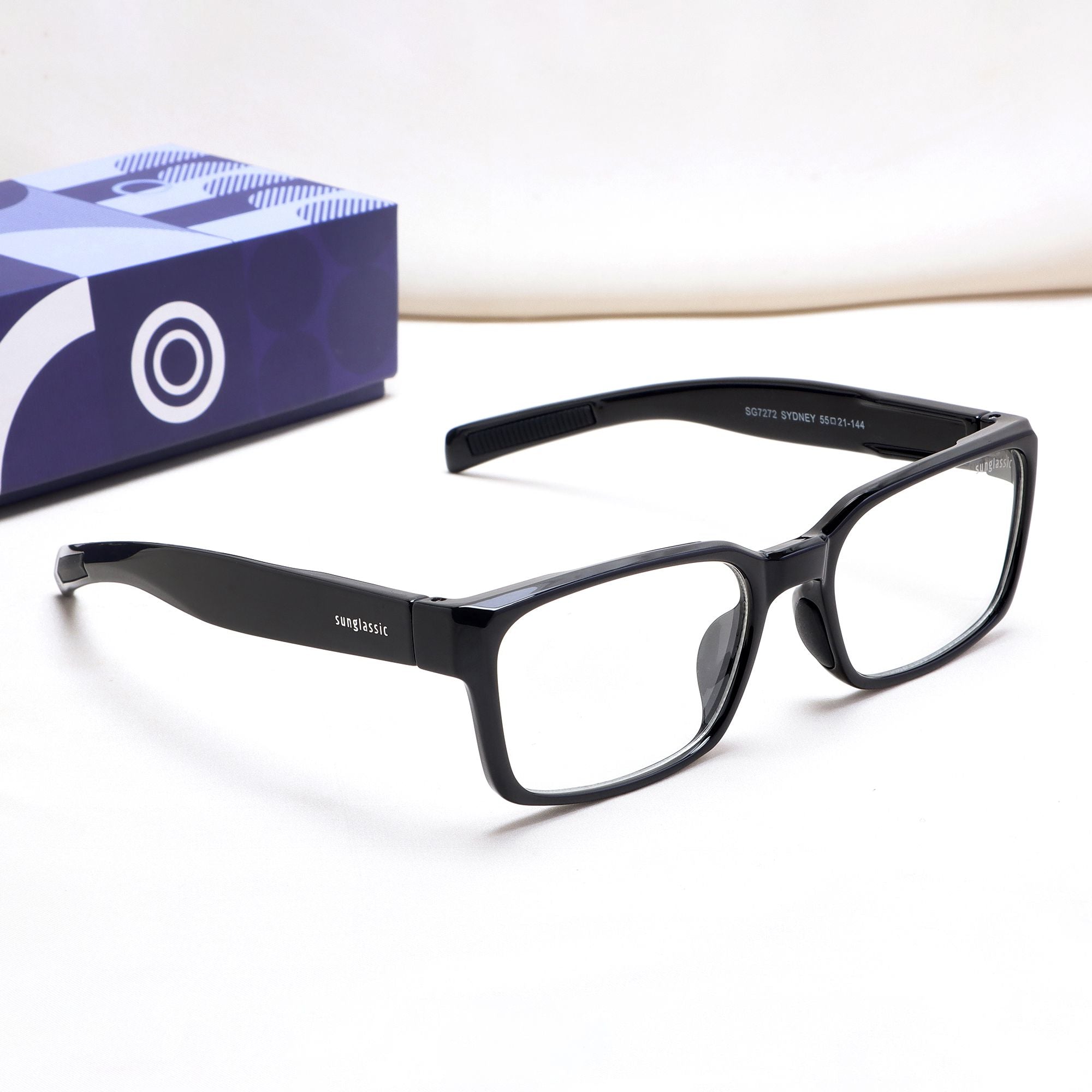 Sydney – Black Clear Rectangle Sunglasses | Anti-Blue Light | UV400