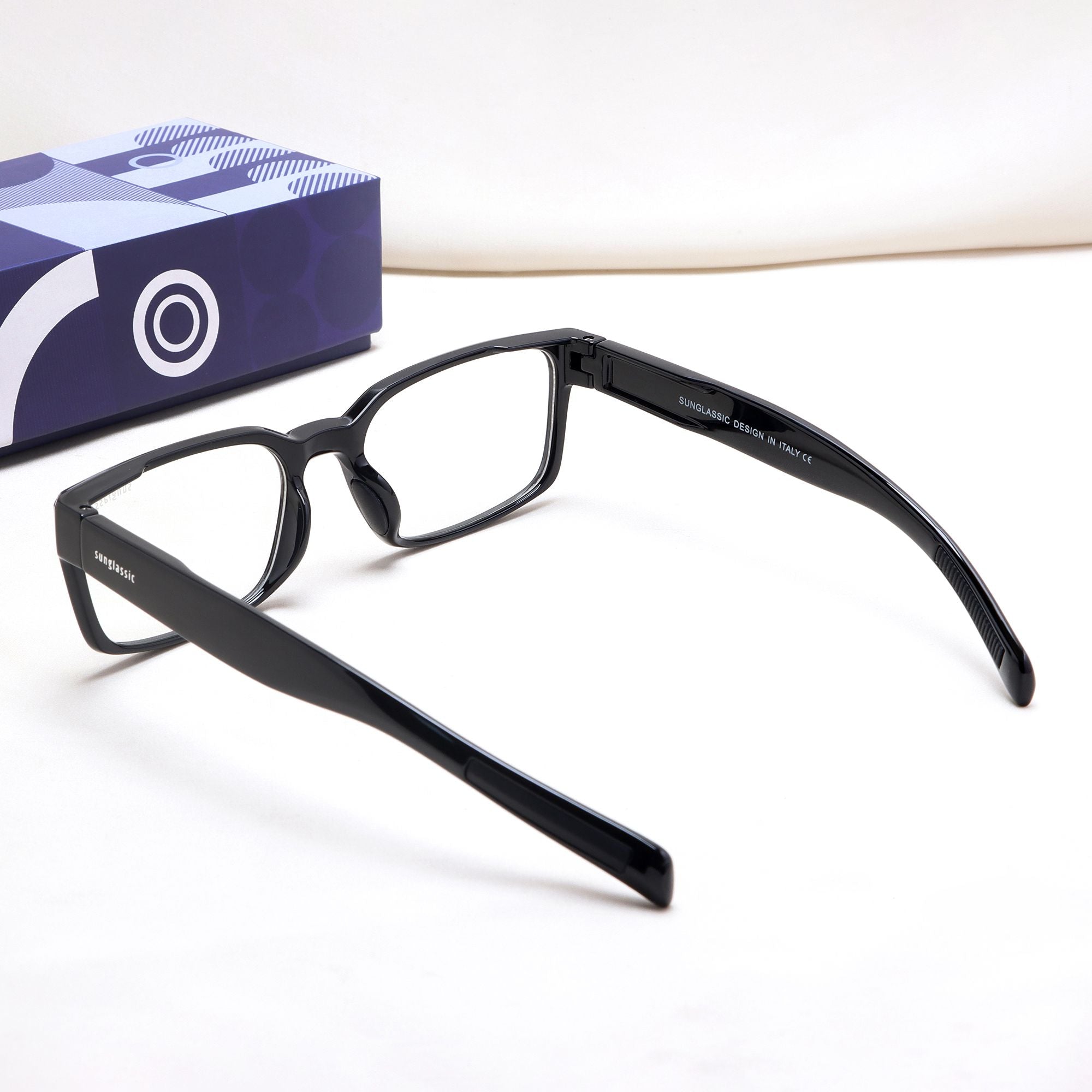 Sydney – Black Clear Rectangle Sunglasses | Anti-Blue Light | UV400