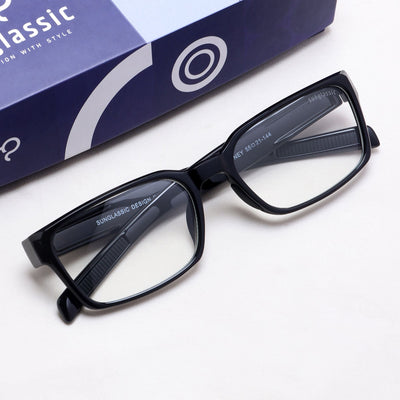 Sydney – Black Clear Rectangle Sunglasses | Anti-Blue Light | UV400