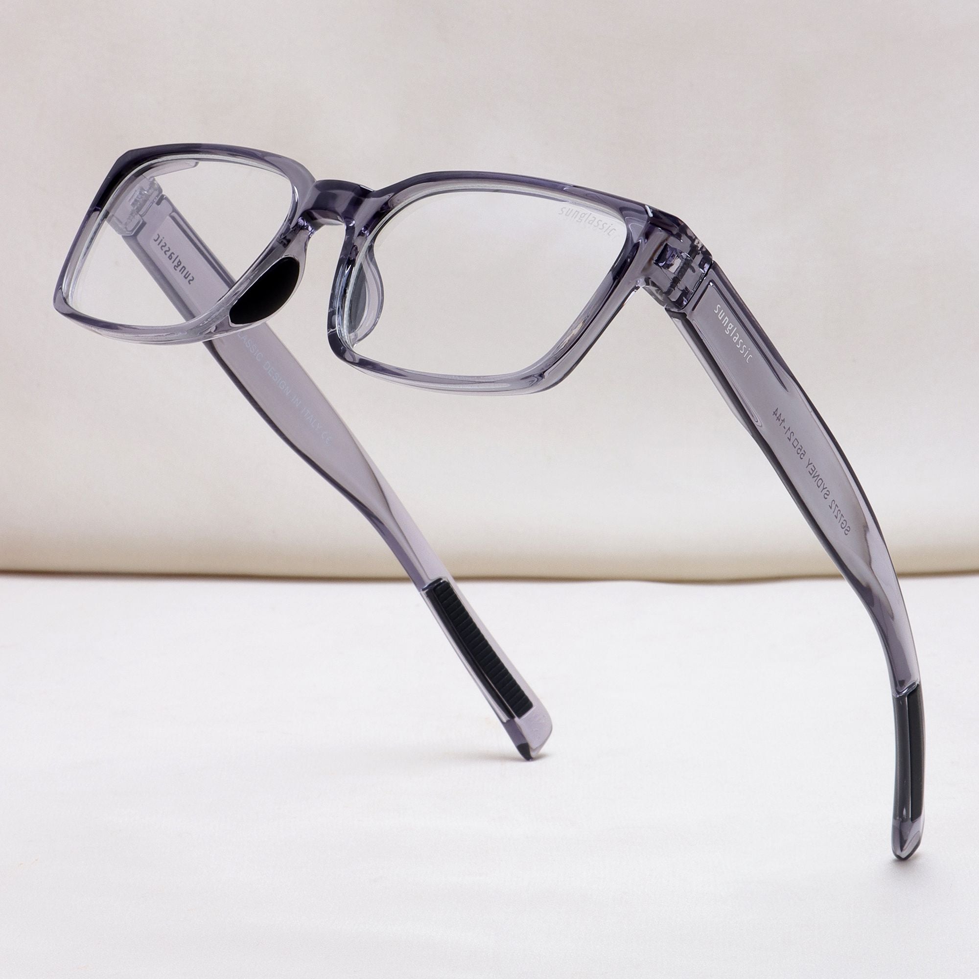 Sydney Edition – Grey Clear Rectangle Sunglasses | Anti-Blue Light | UV400
