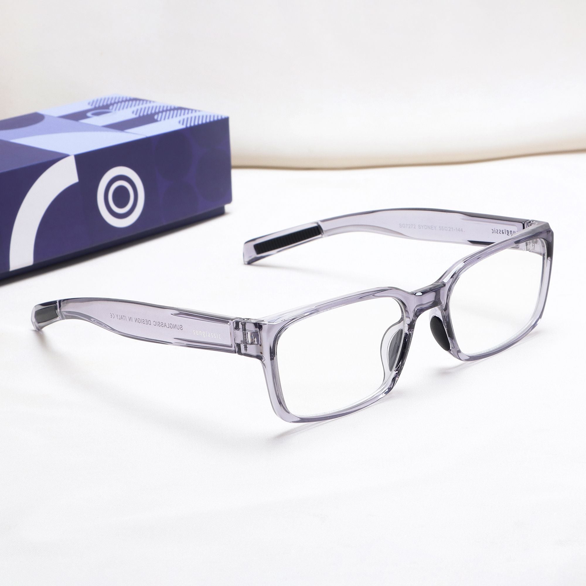 Sydney Edition – Grey Clear Rectangle Sunglasses | Anti-Blue Light | UV400