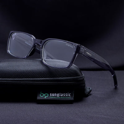 Sydney Edition – Grey Clear Rectangle Sunglasses | Anti-Blue Light | UV400