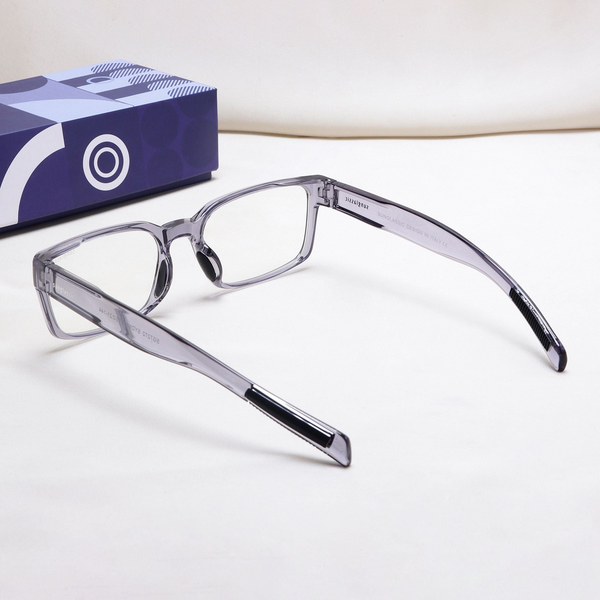 Sydney Edition – Grey Clear Rectangle Sunglasses | Anti-Blue Light | UV400